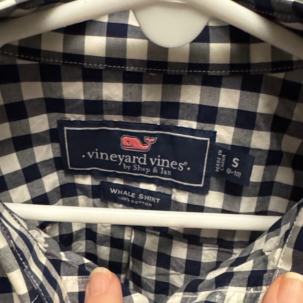 Vineyard Vines Boys’ Navy and Red Checkered Shirts - Set of 2 - Picture 3 of 5